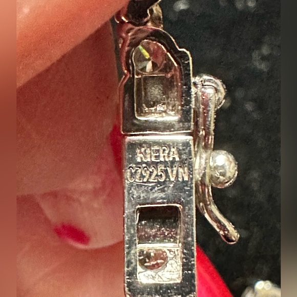 Kiera Couture Sterling Silver & Swarovski Crystal Necklace Choker 17” - Picture 4 of 8